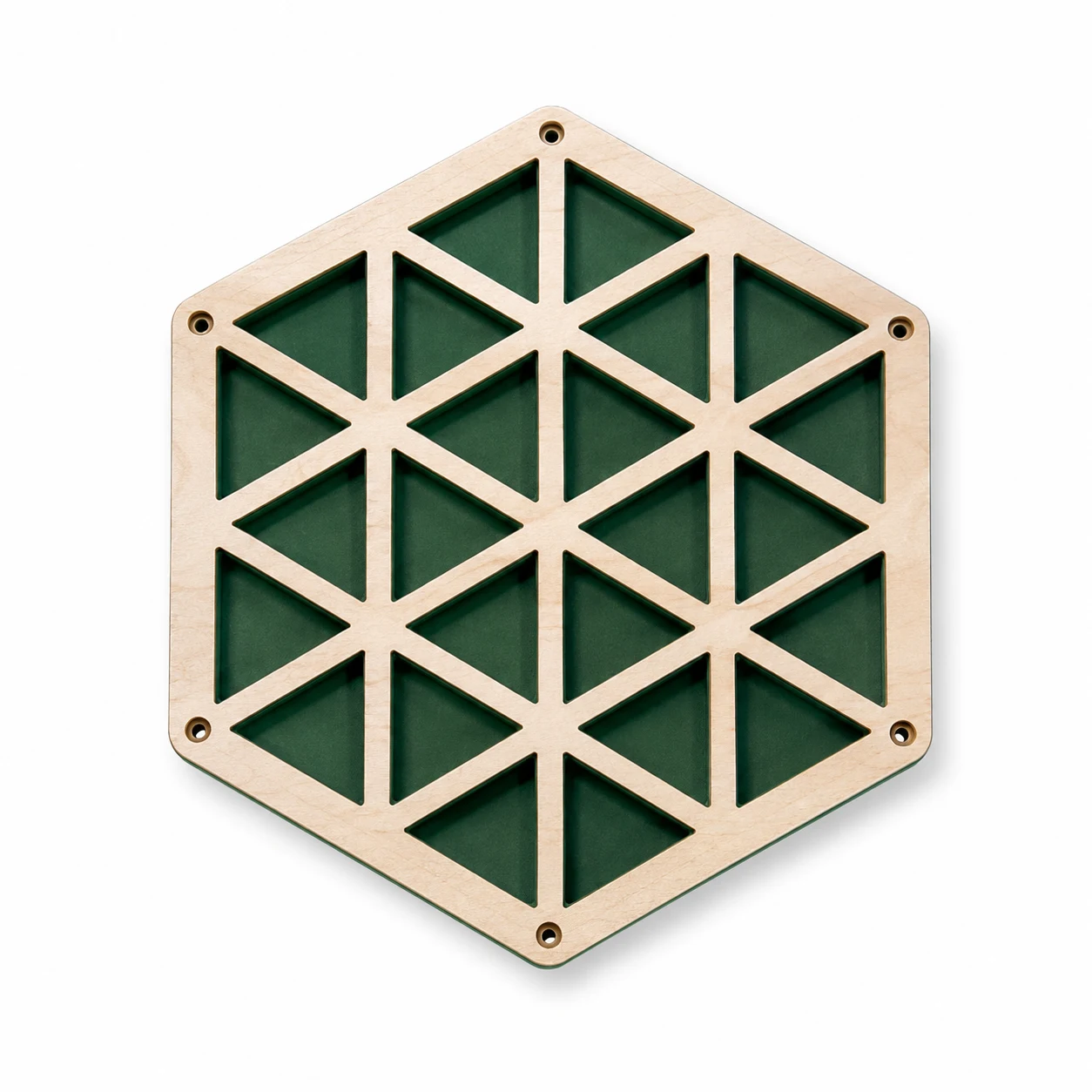 Hexagonal Kumiko puzzle tray in green
